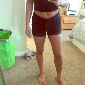 BDG Black High Waist Midi Jean Denim Shorts Black